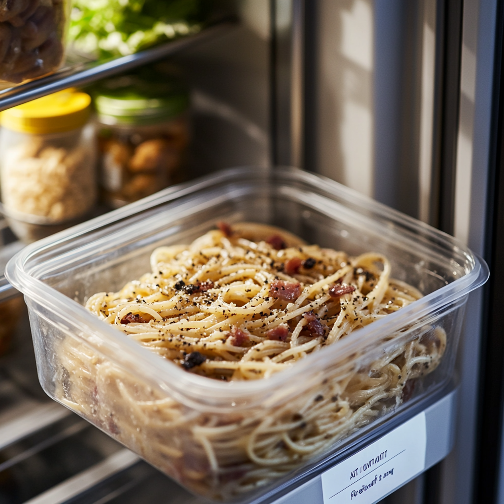 honglinh822632 A clear airtight glass container filled with l 099ff8fe 108c 4149 a59b 1af4b913aedc 2 Spaghetti Carbonara