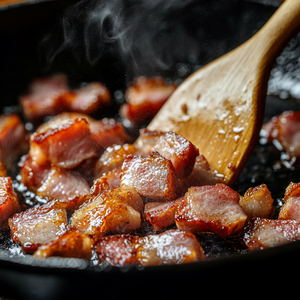 honglinh822632 A close up shot of guanciale sizzling in a bla 8b315b22 0685 4968 a49e 76a111649128 2 Spaghetti Carbonara