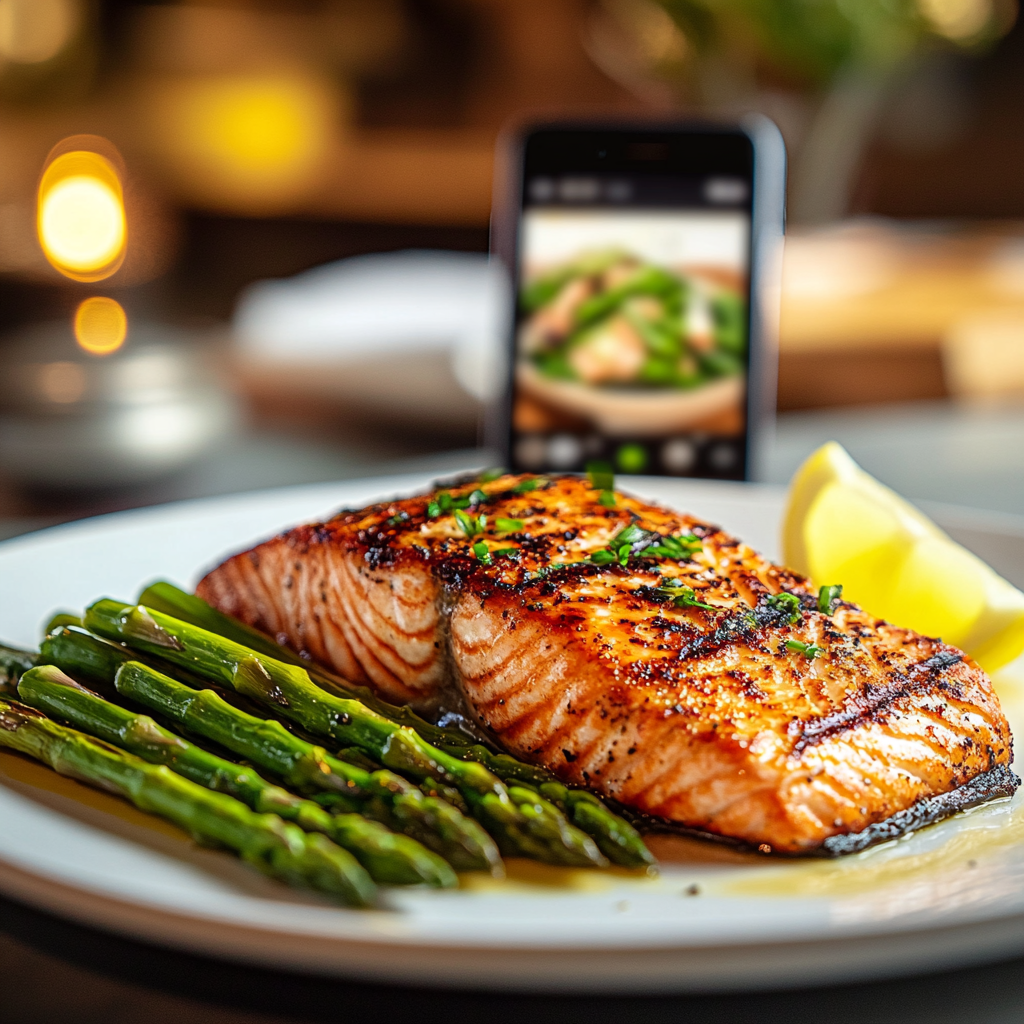 scalboost12 A beautifully plated grilled salmon fillet with p c55d0ed0 6864 4bda a7de 296077298dd8 1 1 Grilled Salmon with Asparagus