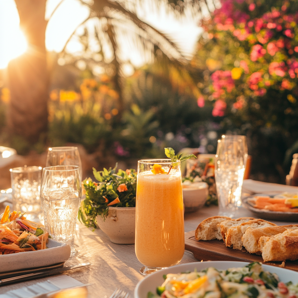 scalboost12 A beautifully set outdoor table with a glass of t 06db177f d1a6 4698 a83e 66f80808b77f 1 Tropical Smoothie