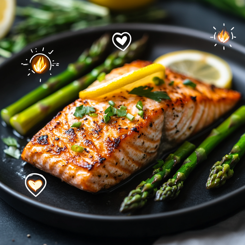 scalboost12 A close up of a Grilled Salmon with Asparagus dis 4fa58007 40ac 4870 babc 4cc13c6a3db0 0 Grilled Salmon with Asparagus