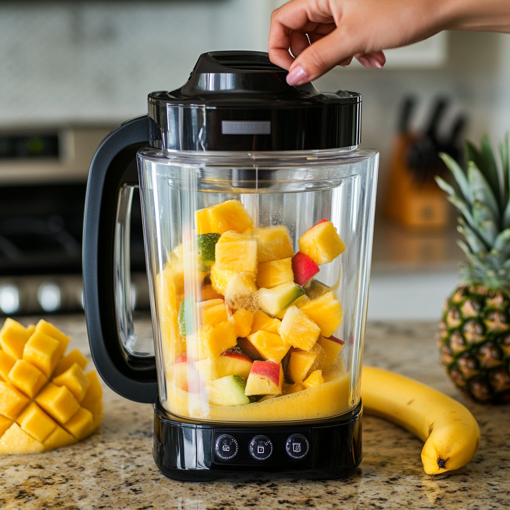 scalboost12 A high quality action shot of a blender mixing tr 621bafea 3202 48a7 8582 0fb825236a3c 1 Tropical Smoothie