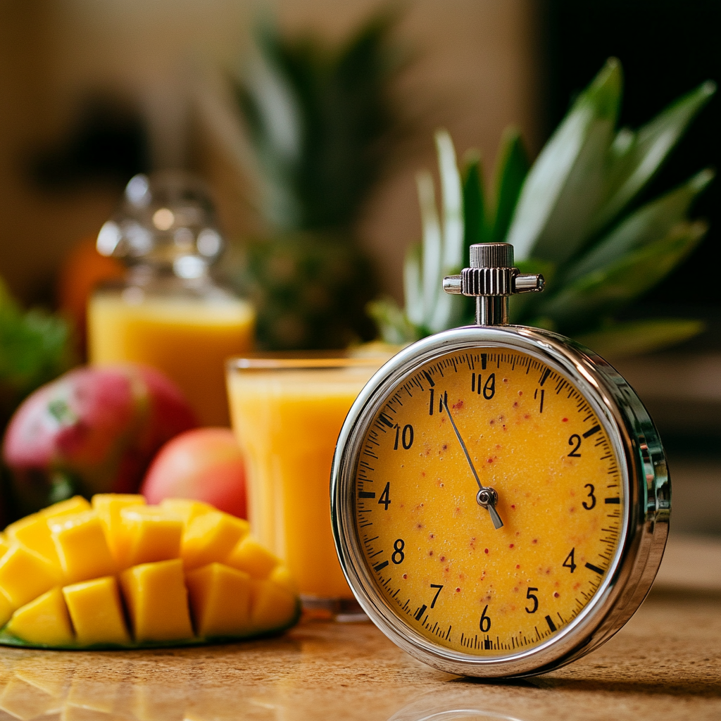 scalboost12 A stopwatch on a kitchen counter with a fresh tro 085dc00a 3ce6 4bab 95a2 06a265f9b9ae 0 Tropical Smoothie