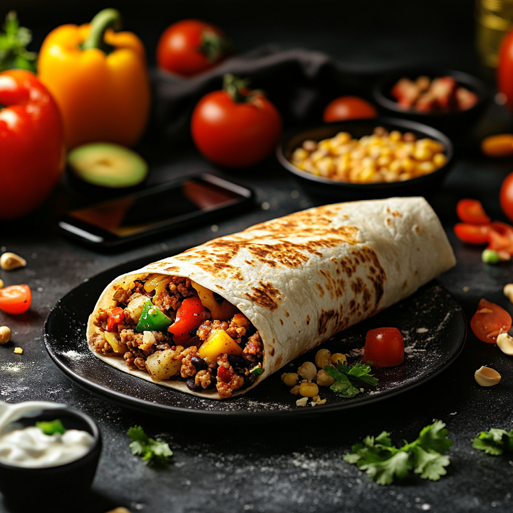 scalboost12 An engaging and vibrant image of a Breakfast Burr 441a97b2 79e5 46be 8344 1907be24780d 0 Breakfast Burrito