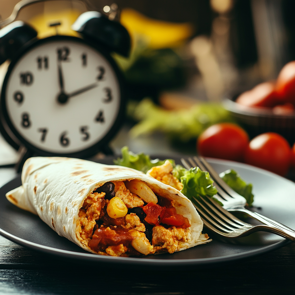 scalboost12 An image of a clock with a soft background symbol e114e320 0965 4b77 9a36 afe7538739a3 0 1 Breakfast Burrito
