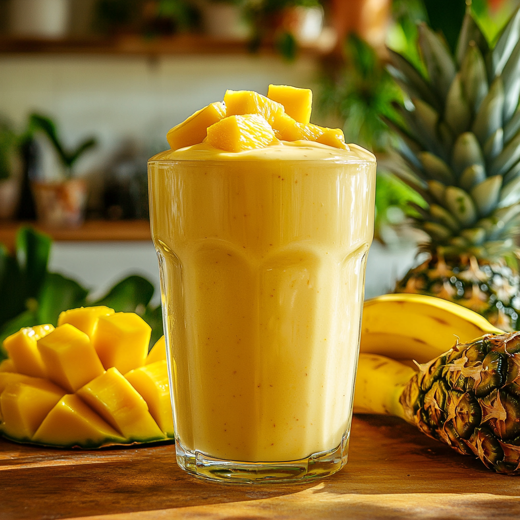 scalboost12 Close up of a creamy tropical smoothie in a glass 6755e1cb 2e7f 4157 bd3e ba5e6cbbe5d0 2 Tropical Smoothie