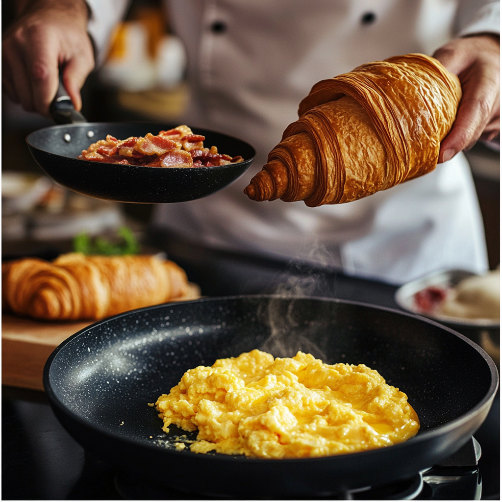 scalboost12 Visualize a chef in the kitchen gently flipping s f9f33ef4 c95b 4d2b 905a 12a50dd37e3b 2 Croissant Sandwich