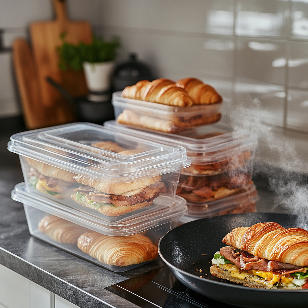 scalboost12 Visualize a kitchen with neatly organized food st b15a9103 dbf2 43cb b20f db36a0b172d3 1 Croissant Sandwich